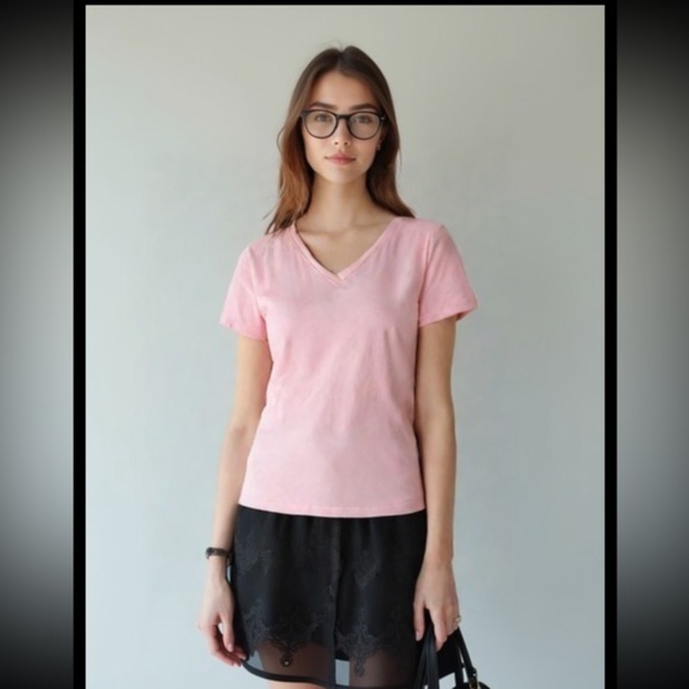 J.CREW Supima V-neck Tee In Soft Pink Size XXS